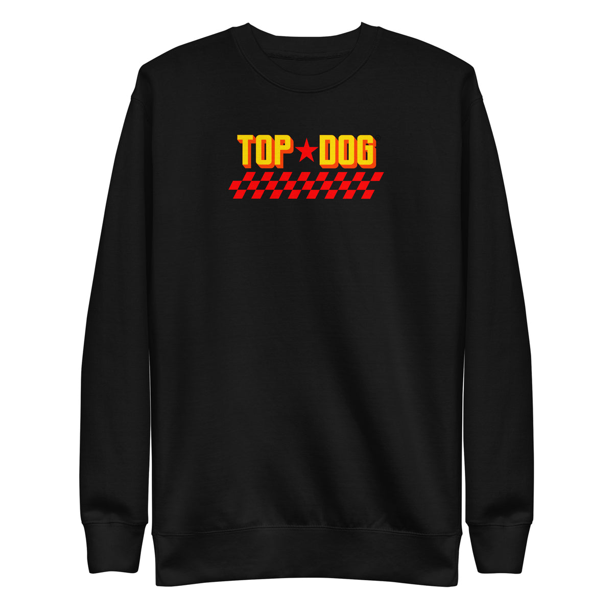Top Dog Racing sweater in black, front view