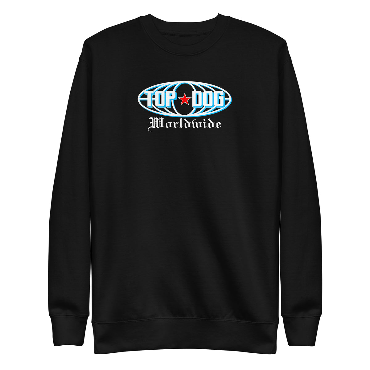 Top Dog Worldwide sweater in black, front view