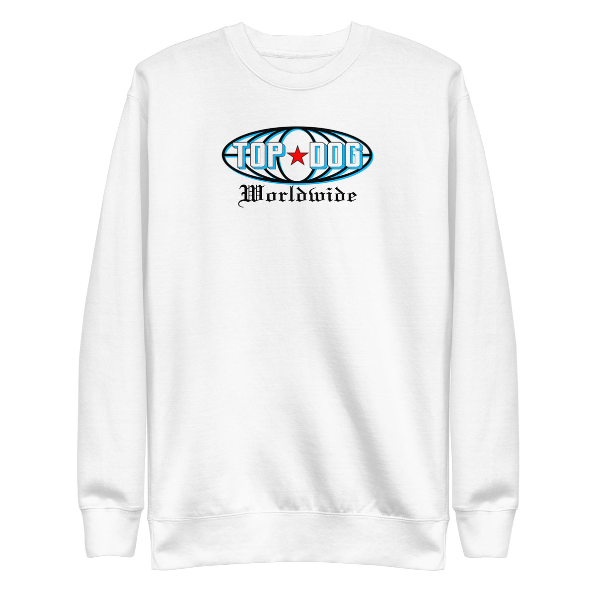 Top Dog Worldwide sweater in white, front view